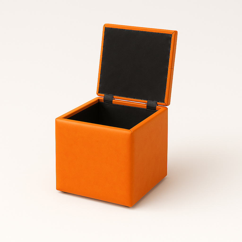 Puff Baúl un puesto Mandarina