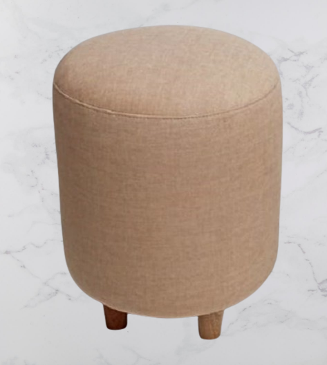 Taburete Puff Almendra 34x40 Tela Paño Suave