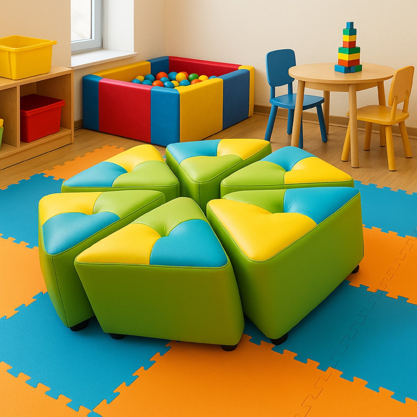 Puff Atrio para niños Verde Lima