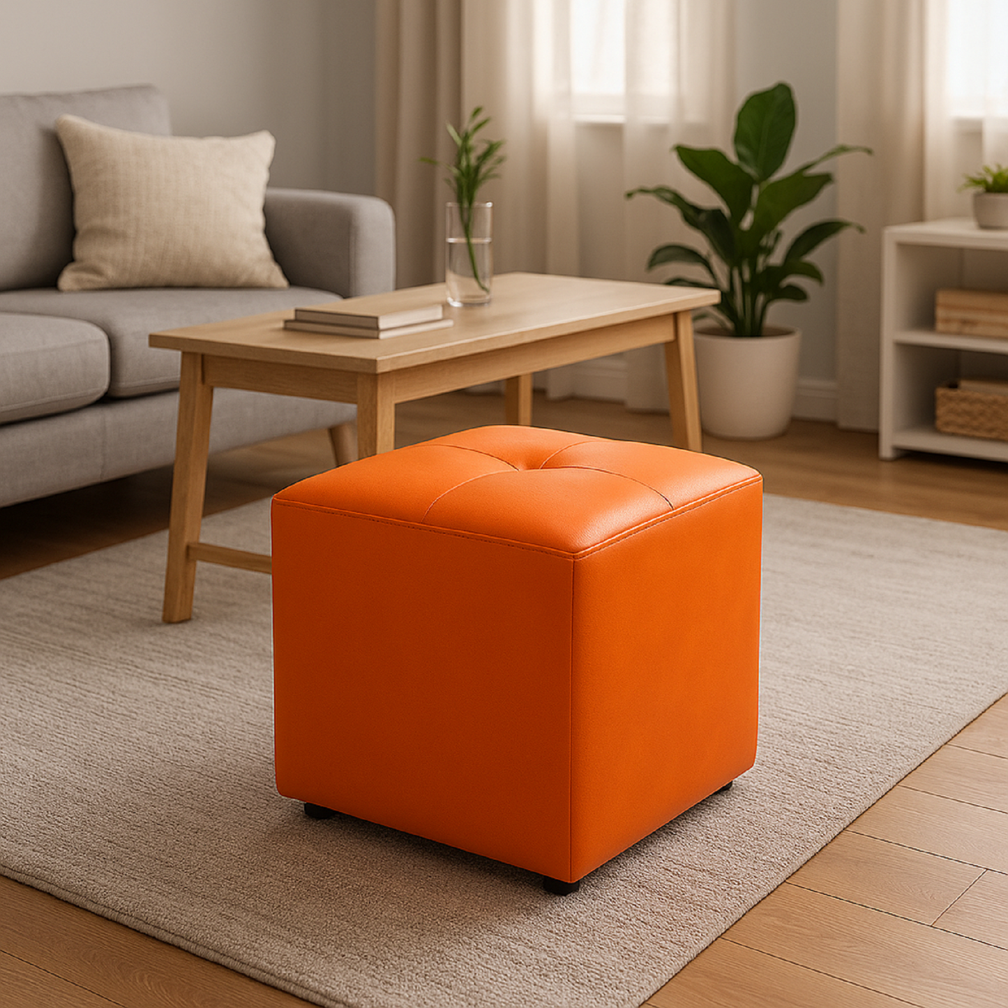 Puff Cubo 40x40x42 Mandarina