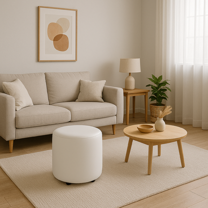 Puff Circular Blanco