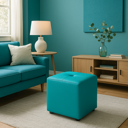 Puff Cubo 40x40x42 Aguamarina