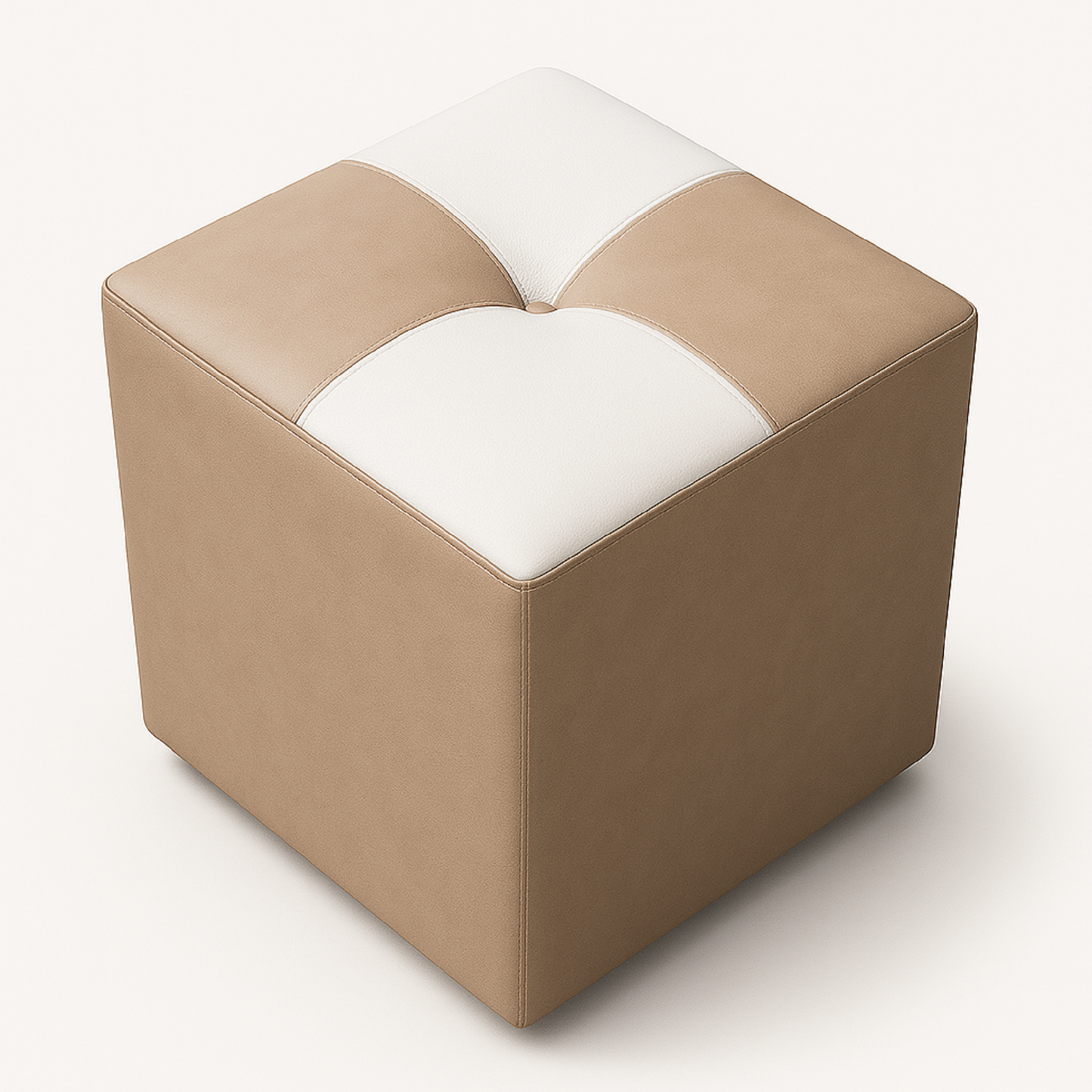Puff Cubo 42x40x40 Ajedrezado Beige