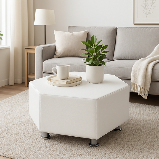 Mesa Hexagonal Blanca