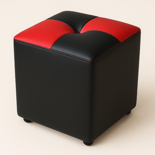 Puff Cubo 42x40x40 Ajedrezado Rojo