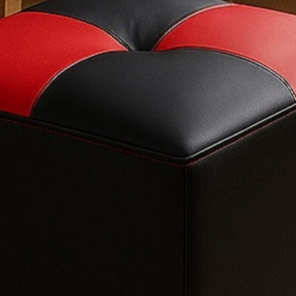 Puff Cubo 42x40x40 Ajedrezado Rojo