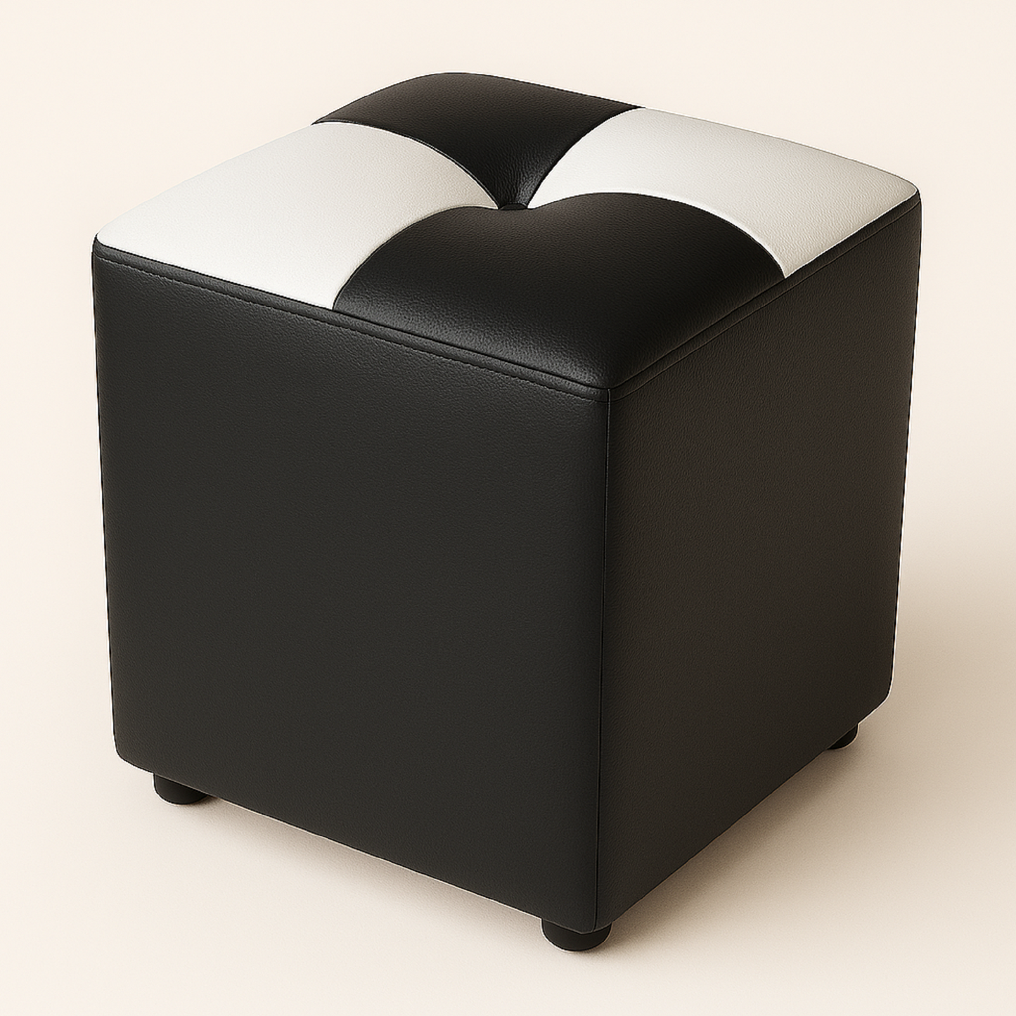 Puff Cubo 42x40x40 Ajedrezado Blanco y Negro