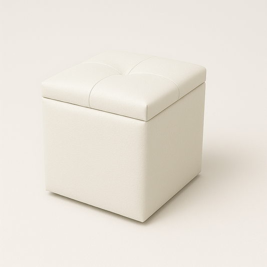 Puff Baúl un puesto Blanco