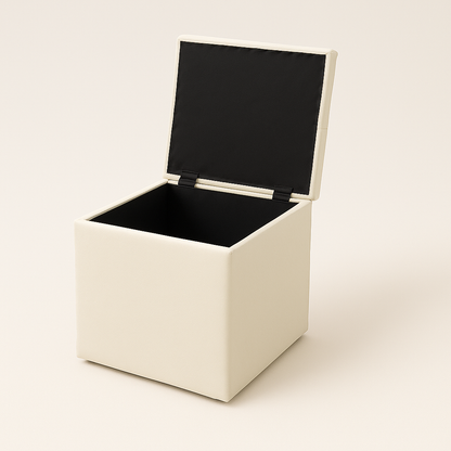 Puff Baúl un puesto Blanco