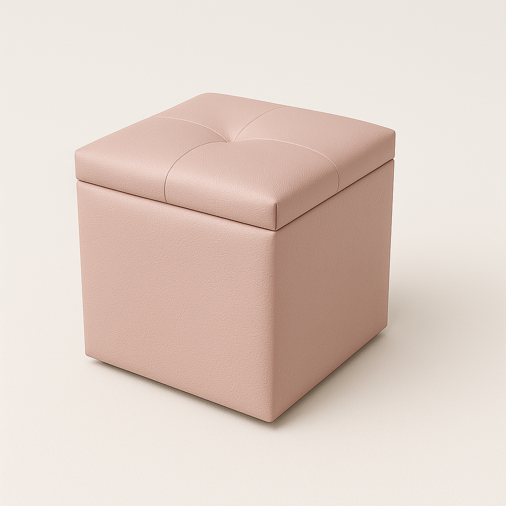 Puff Baúl un puesto Rosado