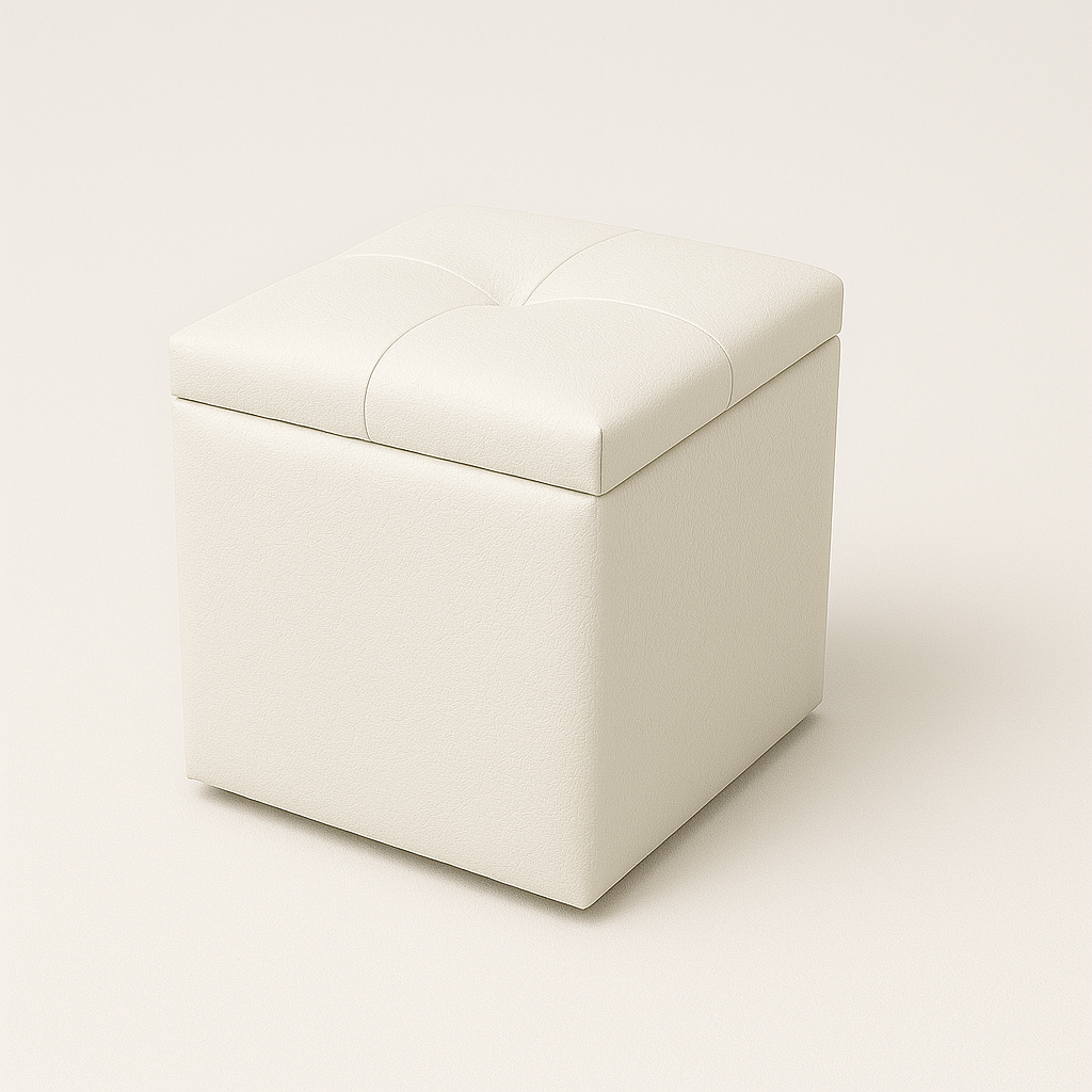 Puff Baúl un puesto Blanco