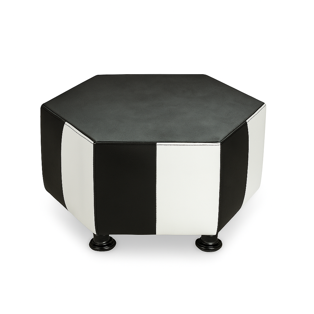 Mesa de centro Hexagonal Ajedrezada negro y Blanco