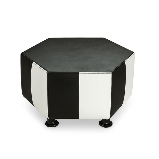 Mesa de centro Hexagonal Ajedrezada negro y Blanco