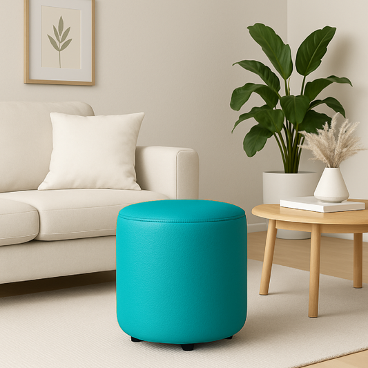 Puff Circular Aguamarina