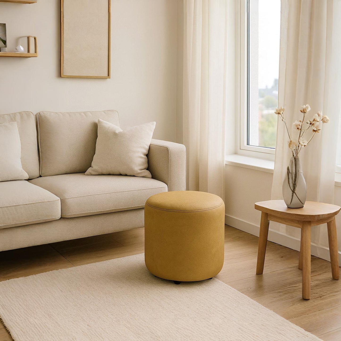 Puff Circular Vainilla