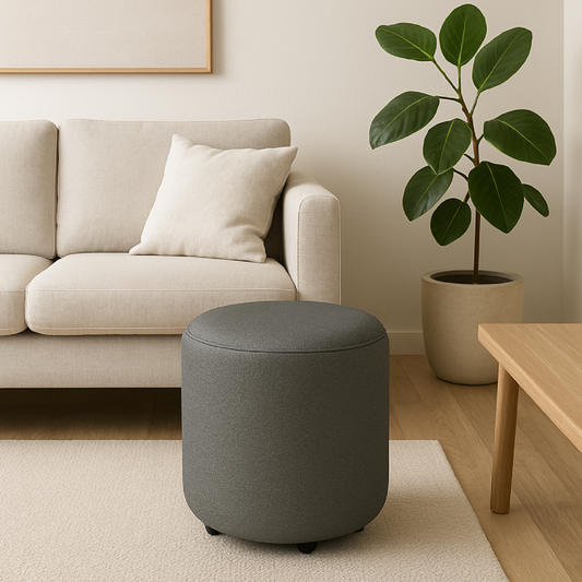 Puff Circular Gris Oscuro