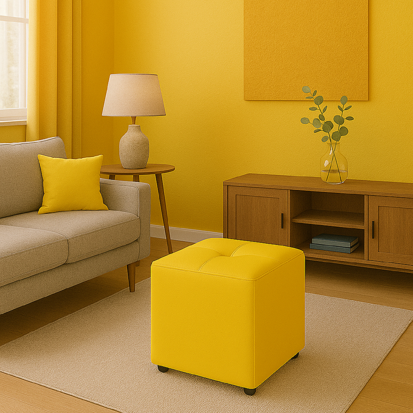 Puff Cubo 40x40x42 Amarillo