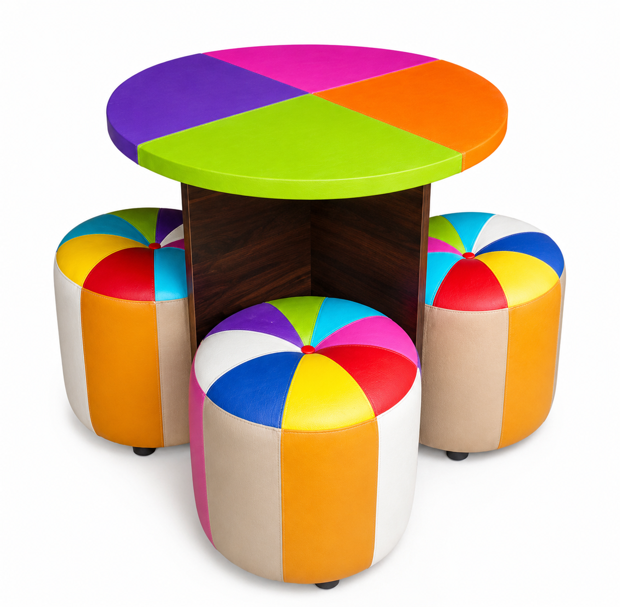 Set Atrio Multicolor | Mesa + Puff