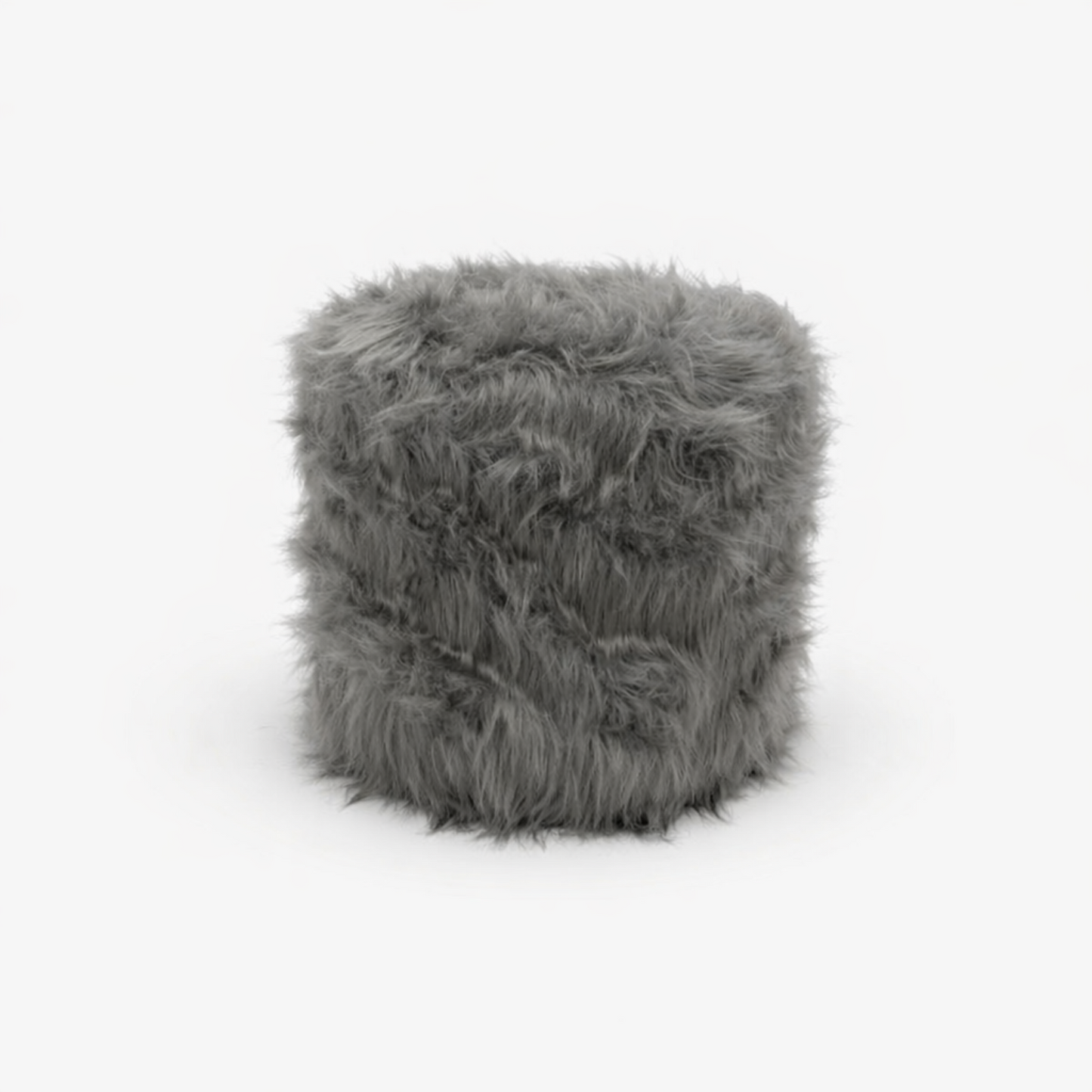 Puff circular peluche Gris