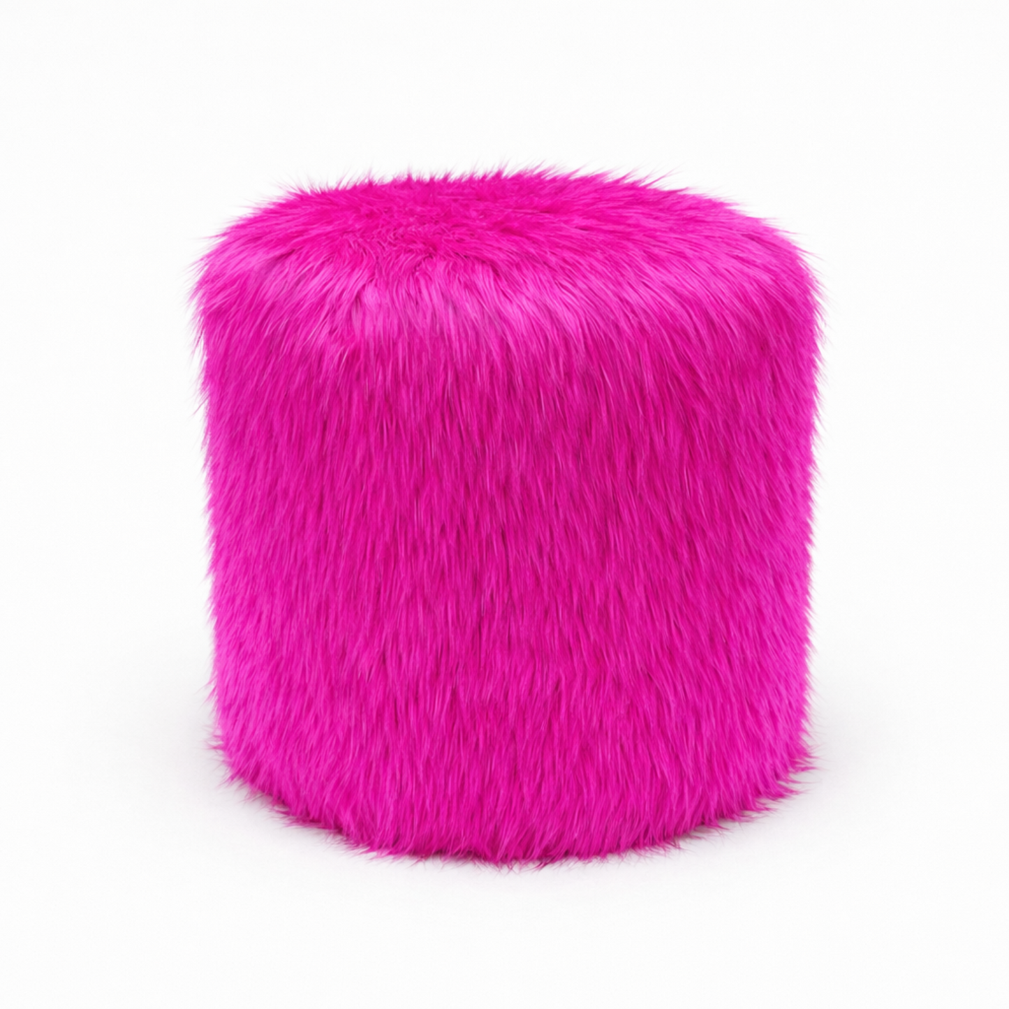Puff circular peluche tonos calidos