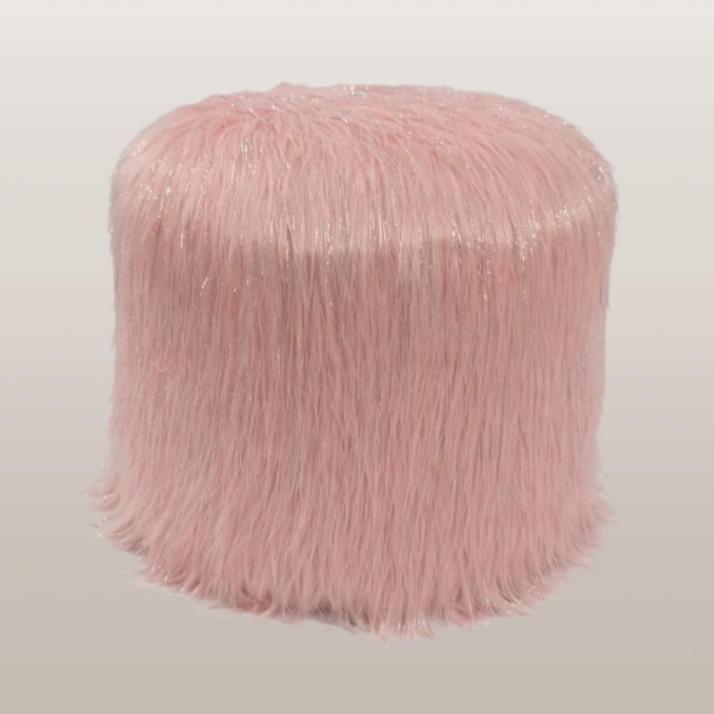 Puff circular peluche Rosado
