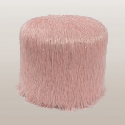 Puff circular peluche Rosado