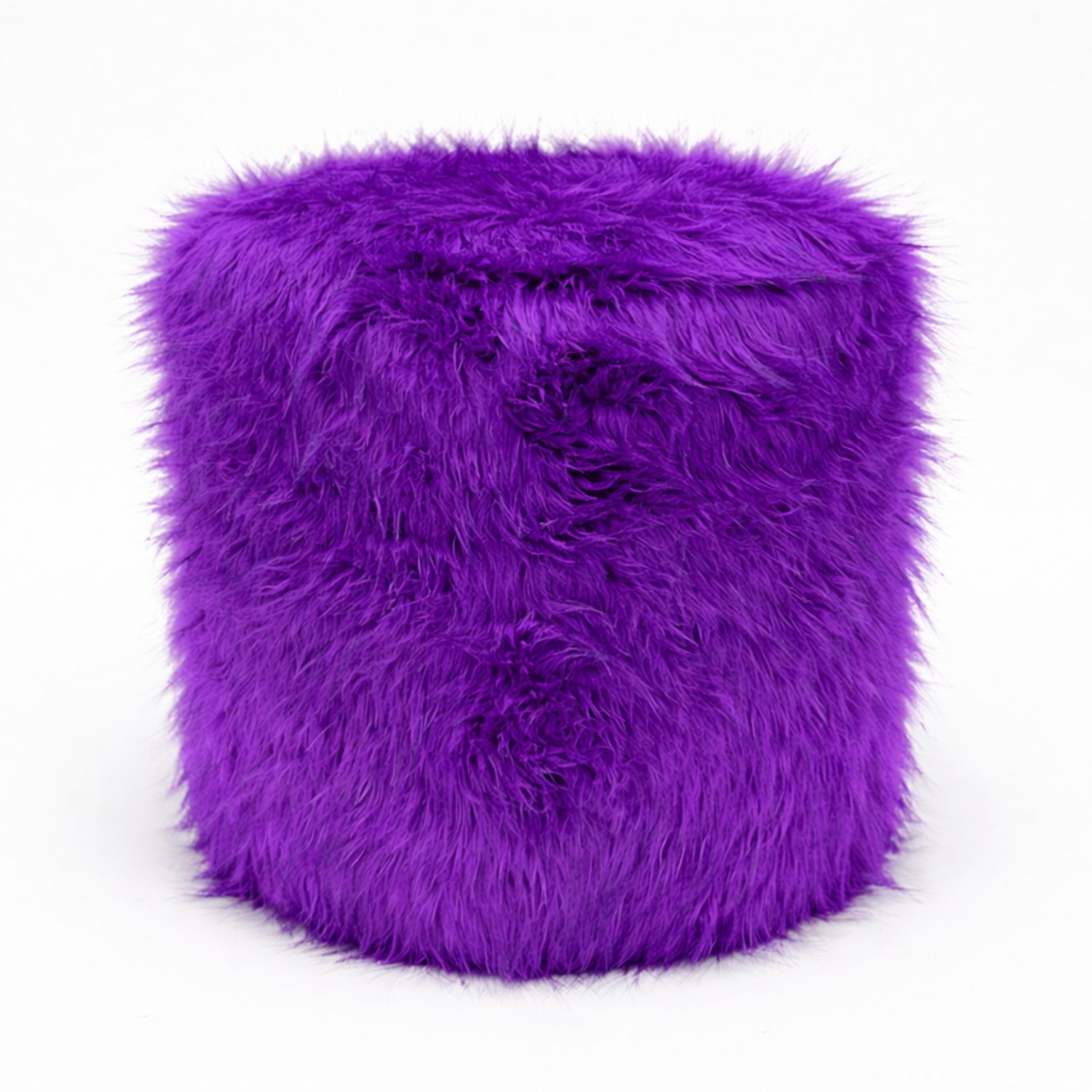 Puff Circular Peluche - Violeta