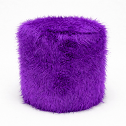 Puff Circular Peluche - Violeta