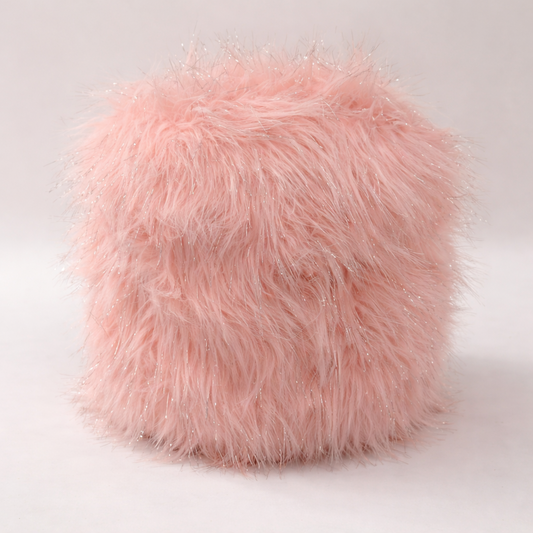Puff circular peluche Rosado