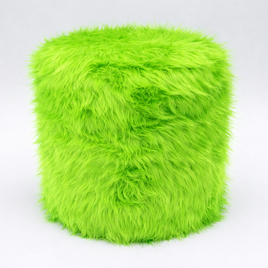 Puff circular peluche Verde limon