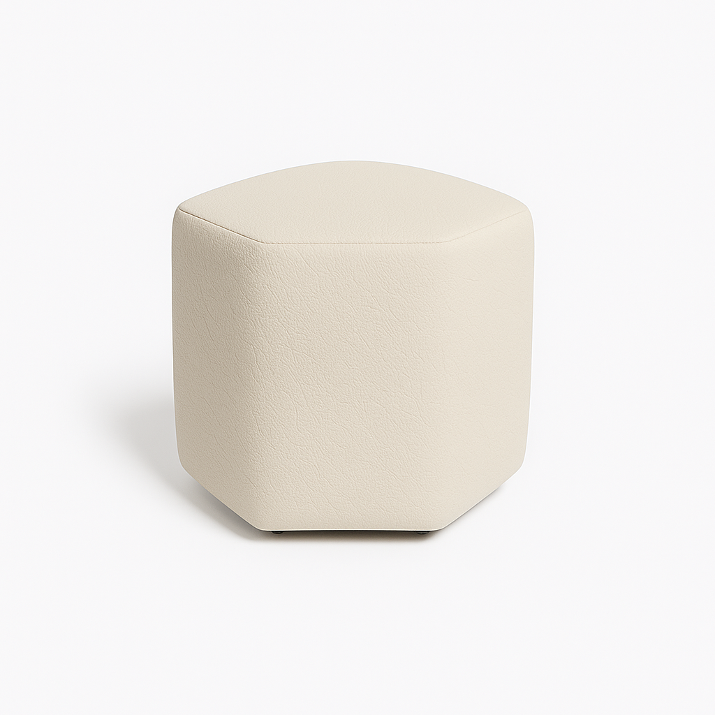 Puff Hexagonal Blanco 40*40*42