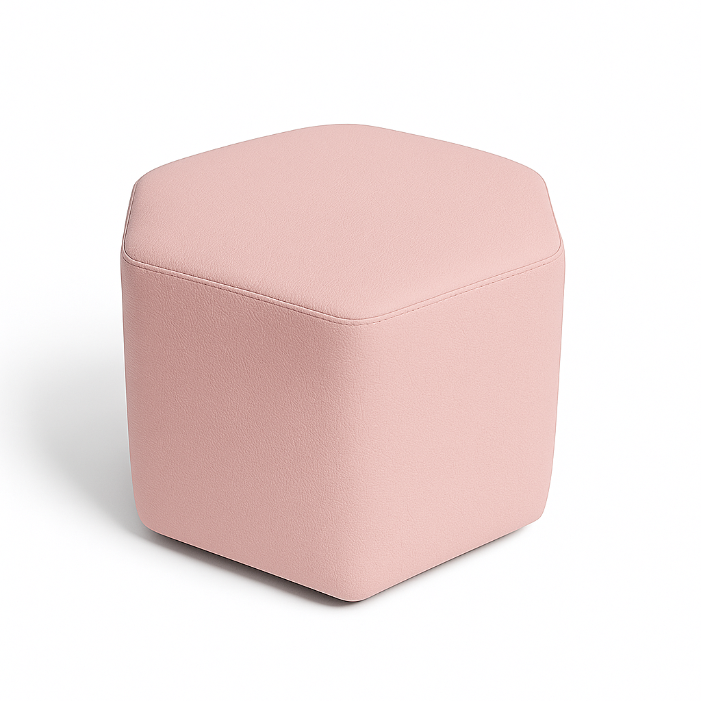 Puff Hexagonal Rosado 40*40*42