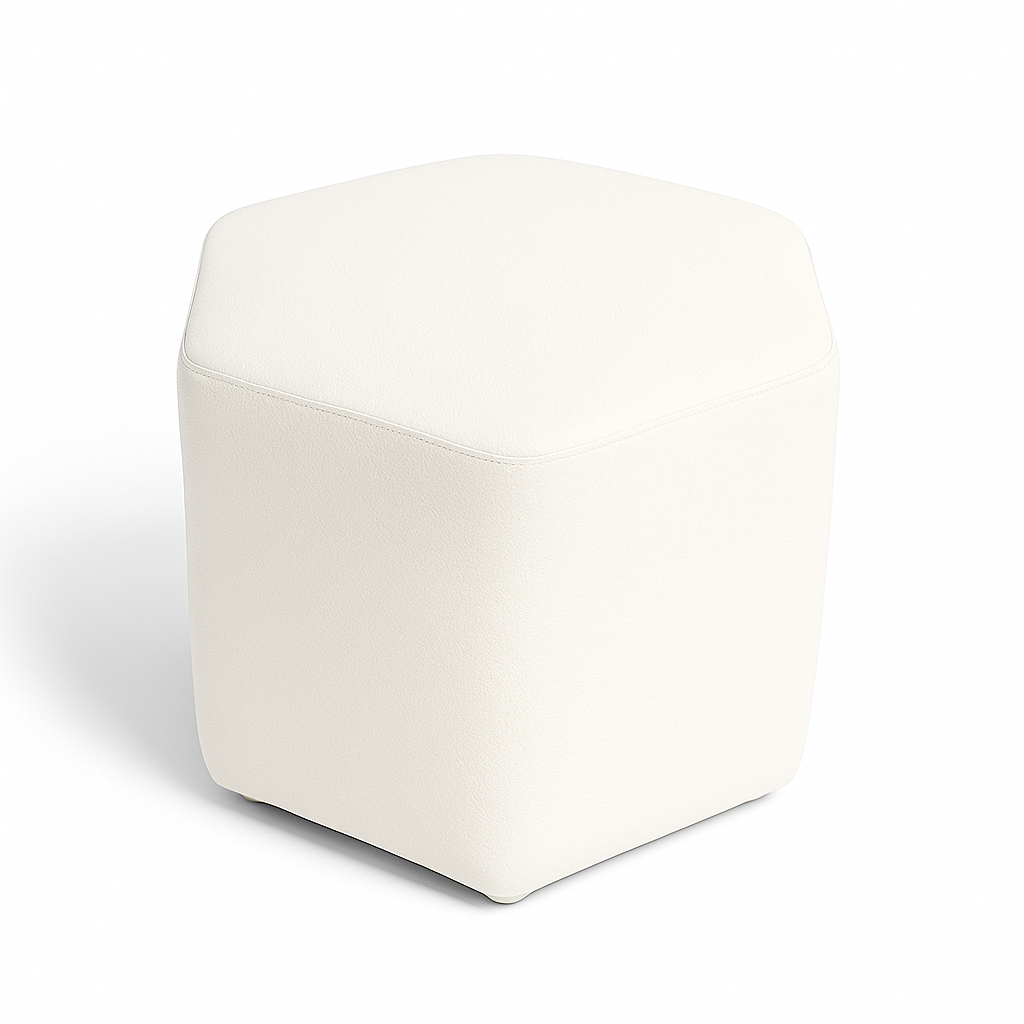 Puff Hexagonal Blanco 40*40*42