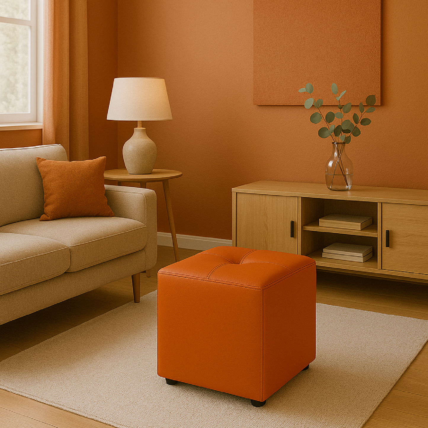 Puff Cubo 40x40x42 Terracota